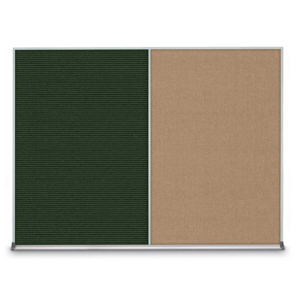 United Visual Products Triple Door Radius Plus Corkboard, 72" x UV8005PLUS-BRONZE-BLACK - main